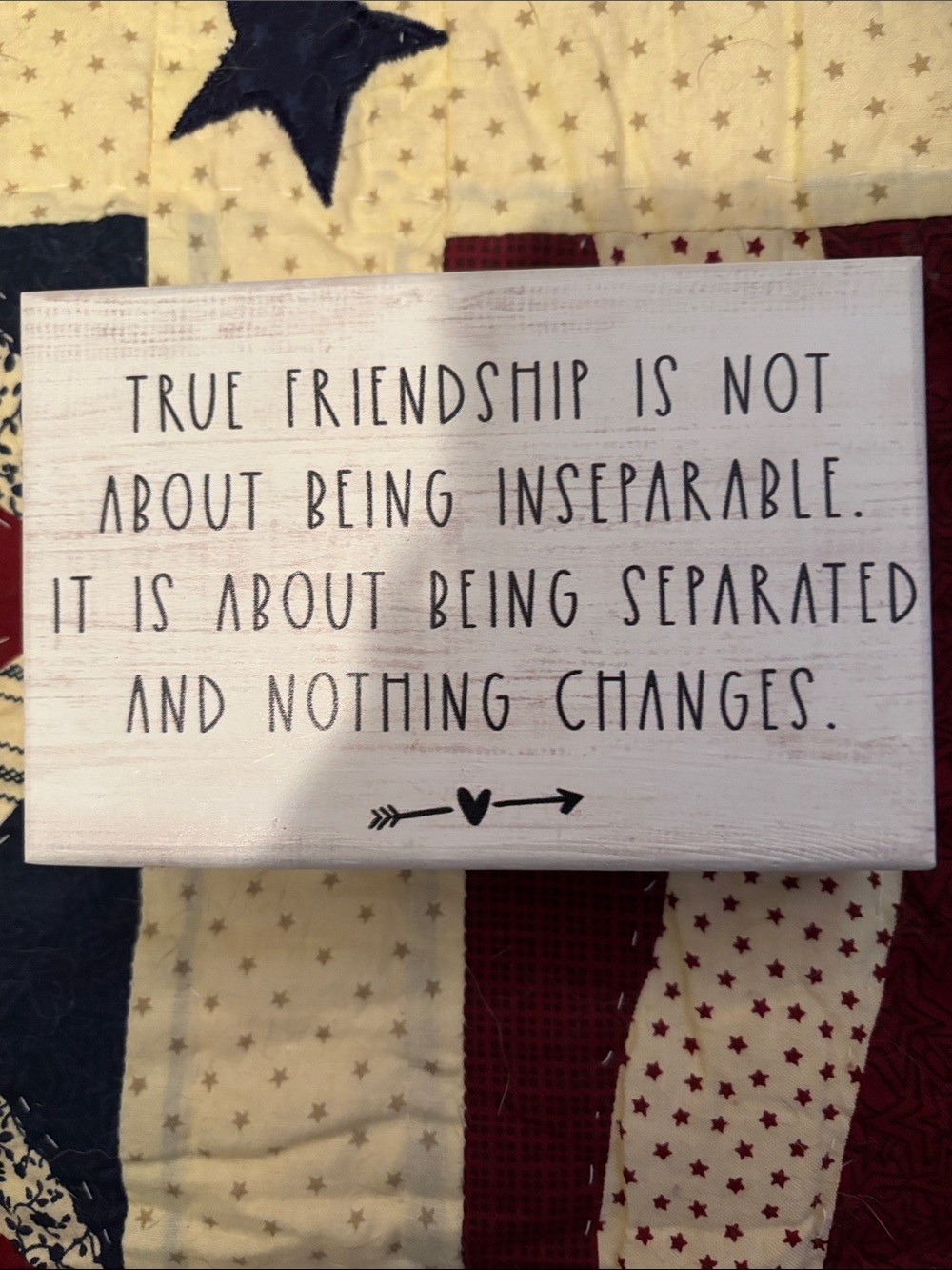 Wooden Friendship Quote Sign - White and Black